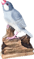 シルバー文鳥彫刻