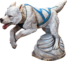 ソリ犬　ハスキー　チェンソーアート　彫刻