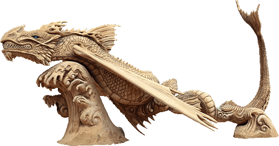 海龍　ドラゴン　彫刻　チェンソーアート　城所ケイジ