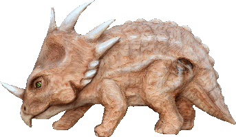 恐竜　彫刻　スティラコサウルス　チェンソーアート