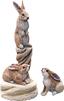 ウサギ彫刻