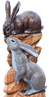 うさぎ　ウサギ　兎　彫刻　チェンソーアート