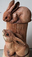 ウサギ　彫刻