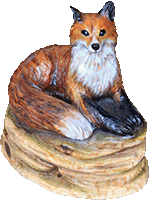 狐　彫刻　チェンソーアート