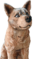 チェンソーアート　犬　彫刻