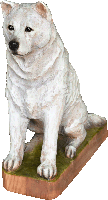 チェンソー彫刻　犬　紀州犬