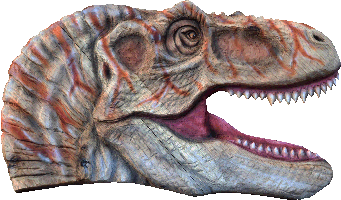 恐竜　ティラノサウルス　Ｔレックス　彫刻　チェンソーアート