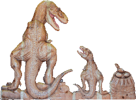恐竜　チェンソーアート　彫刻　ティラノサウルス