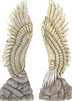 羽根彫刻　チェンソーアート　鳳凰の羽根