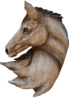 馬　彫刻　チェンソーアート
