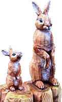 うさぎ　菟　ウサギ　兎　彫刻　チェンソーアート　　　