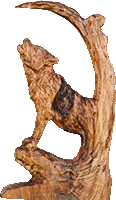 ドイツのオオカミ　チェンソー彫刻